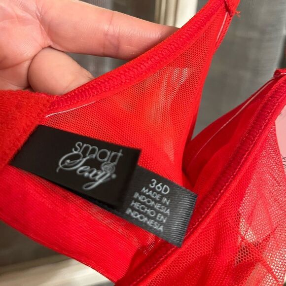NWT Smart & Sexy Mesh Underwire Red Bra - Picture 4 of 5